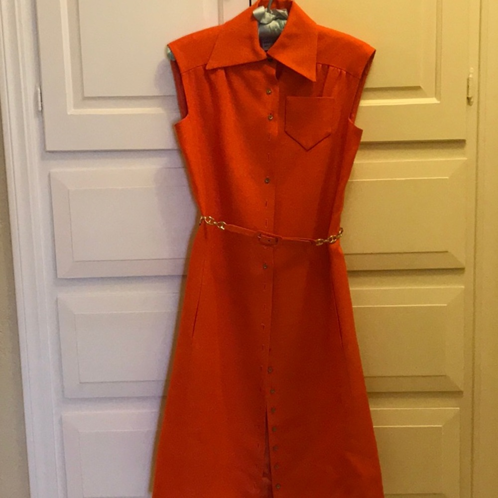 Tangerine orange vintage dress by Shannon Rodgers
